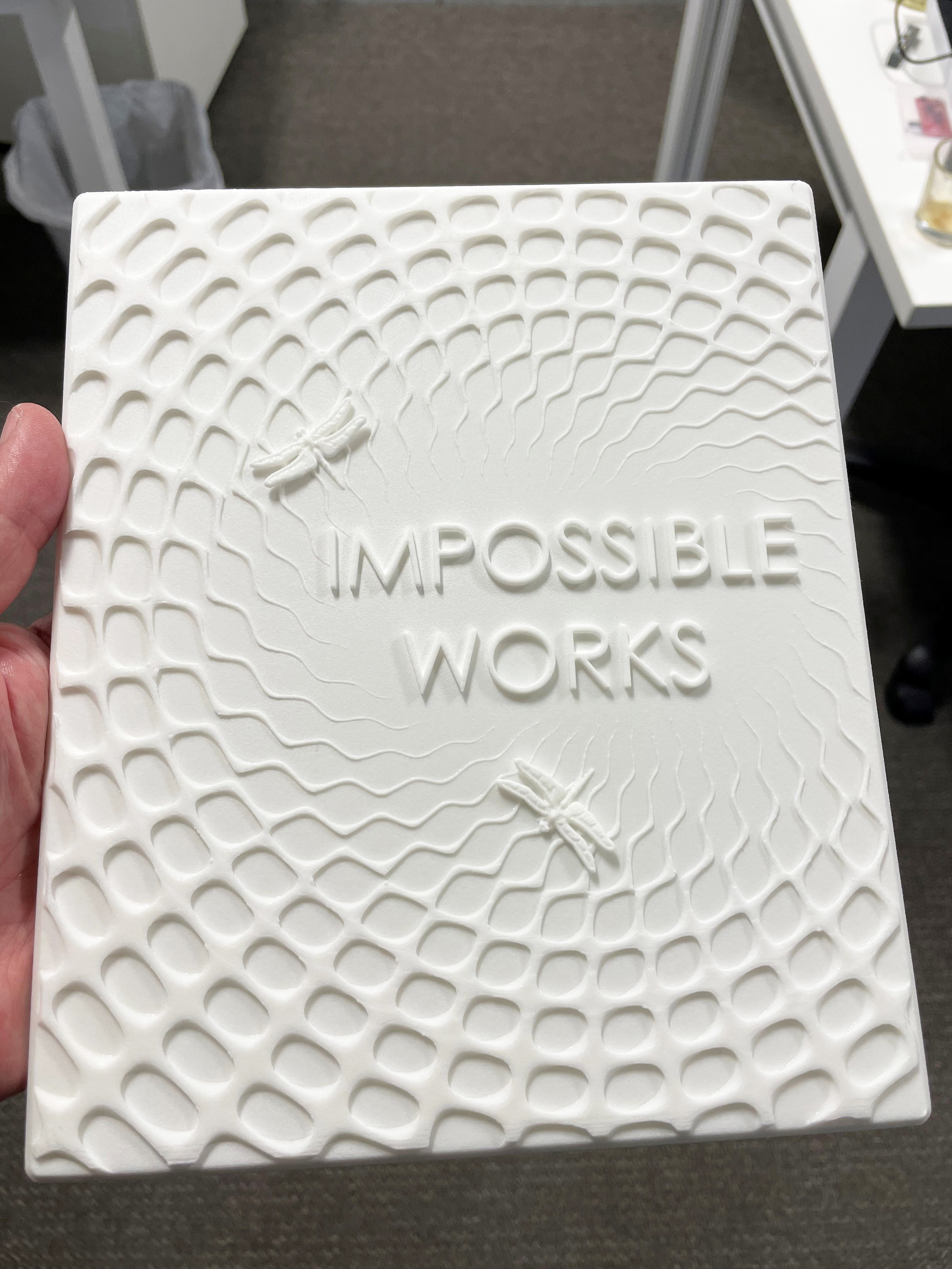 Physical 3D printed cover prototype by Olaf Diegel