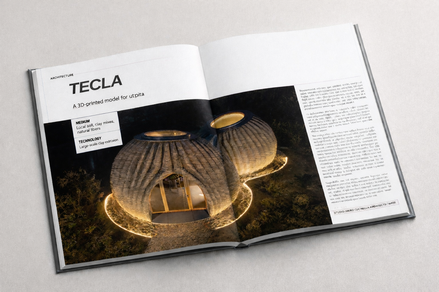Interior spread — TECLA architecture